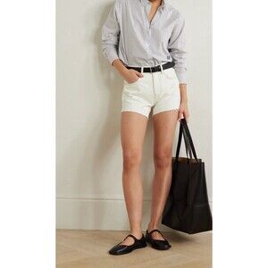 Anthropologie Frame Denim Shorts Plush Le Super High Rise Fray Preppy Sz 31 NWT